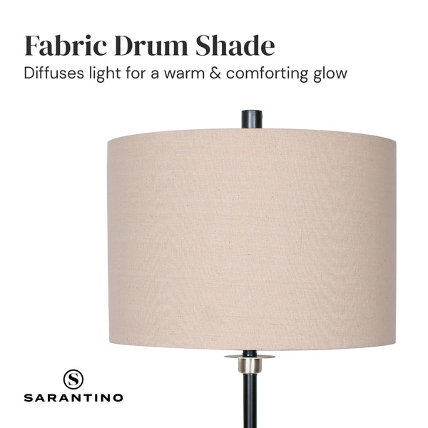 Lamps Sarantino Metal Table Lamp With Linen Drum Shade