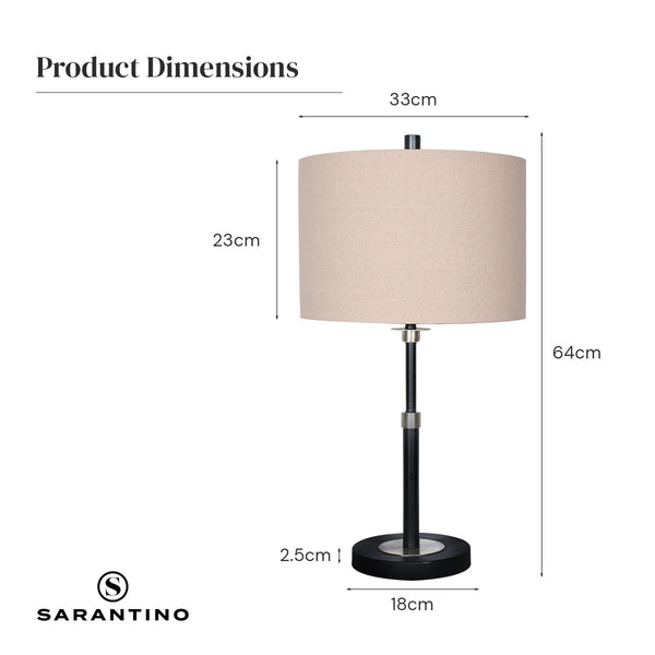 Lamps Sarantino Metal Table Lamp With Linen Drum Shade