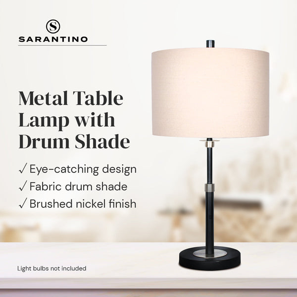 Lamps Sarantino Metal Table Lamp With Linen Drum Shade