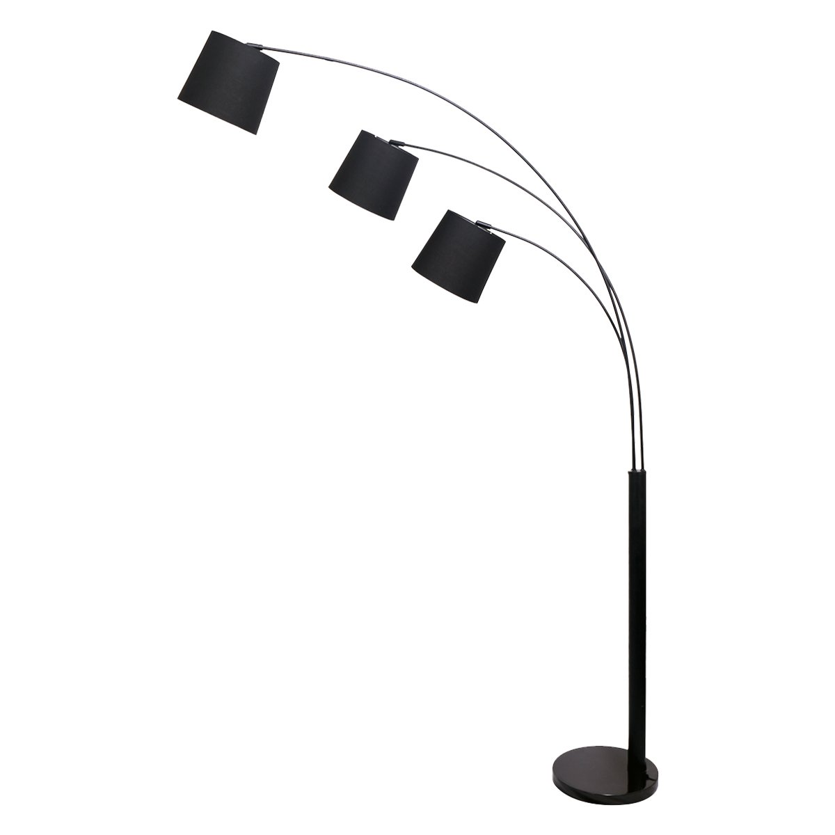 Floor Lamps Sarantino 3 Light Arc Floor Lamp Adjustable Black Shades