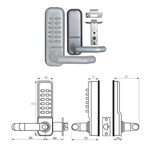 Door Locks & Lock Mechanisms Kartrite Push Button Digital Combination Security Door Lock