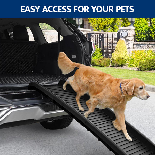 Pet Transport Furtastic Foldable Car Dog Ramp Vehicle Ladder Step Stairs Black