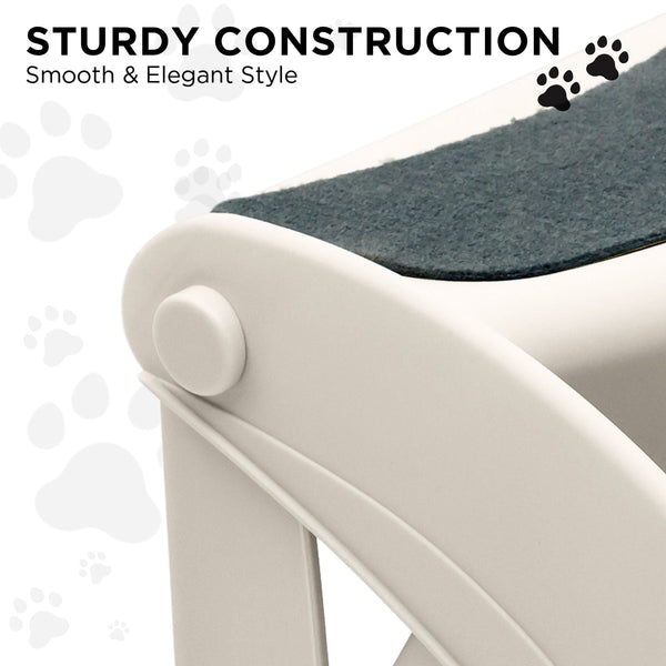 Pet Transport Furtastic 38Cm Foldable Pet Stairs Ramp White