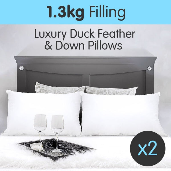 Pillows Laura Hill Duck Down Feather Pillow Twin Set 1.3Kg