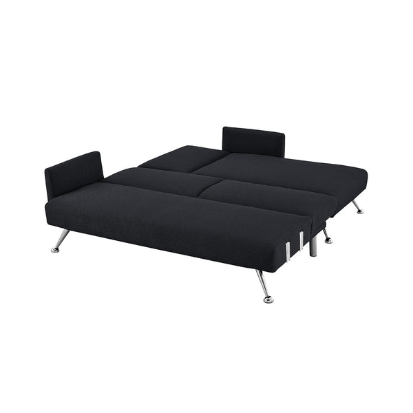 Sarantino Mia 3-Seater Sofa Bed With Chaise & Pillows Black
