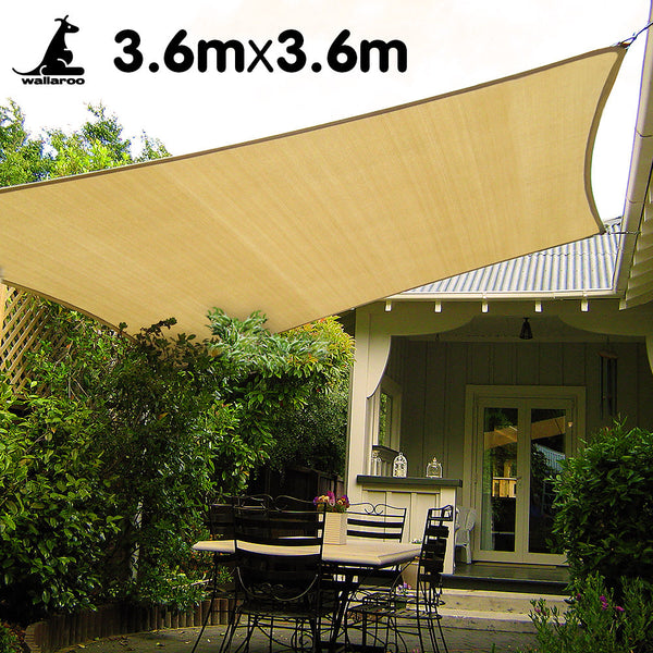 Shade Sails Wallaroo Square Shade Sail 3.6M X Sand