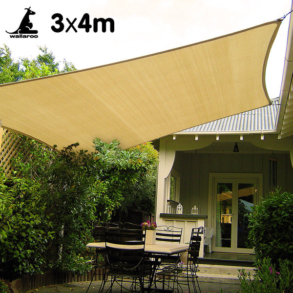 Shade Sails Wallaroo Rectangular Shade Sail Sand: 3M X 4M