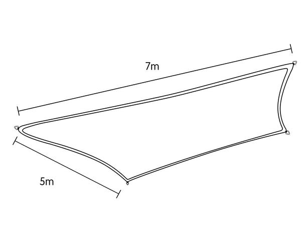 Shade Sails Wallaroo Rectangular Shade Sail 7M X 5M Sand