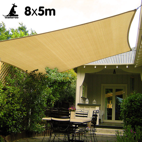 Shade Sails Wallaroo Rectangular Shade Sail: 8M X 5M Sand