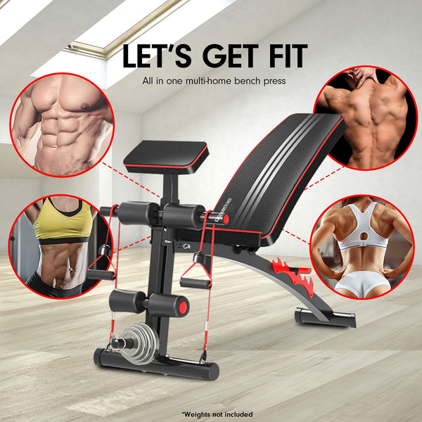 Powertrain Adjustable Fid Home Gym Bench With Preacher Curl Pad