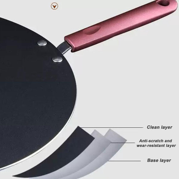 Frying & Grill Pans 32Cm Nonstick Frying Indian Tava Dosa Chapati Pan Flat Skillet Griddle