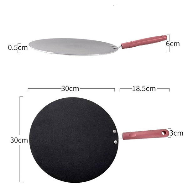 Frying & Grill Pans 32Cm Nonstick Frying Indian Tava Dosa Chapati Pan Flat Skillet Griddle