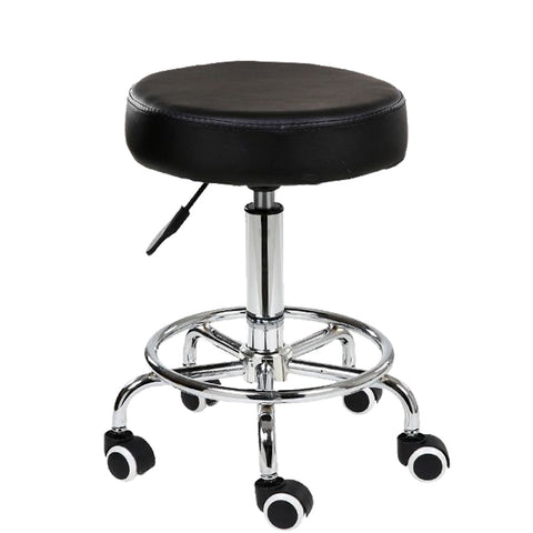 Salon Chair Bar Swivel Stool Office Roller Wheels Portable Height Adjust Leather Bs8401