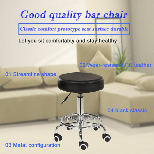 Benches Bar Stools Salon Chair Bar Swivel Stool Office Roller Wheels Portable Height Adjust Leather Bs8401