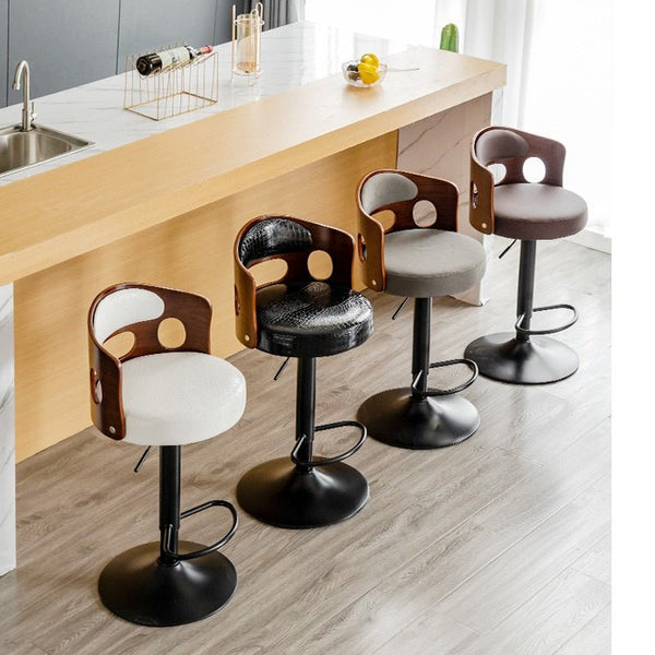 Benches Bar Stools Bar Stools Kitchen Leather Barstools Swivel Gas Lift Counter Chairs Black