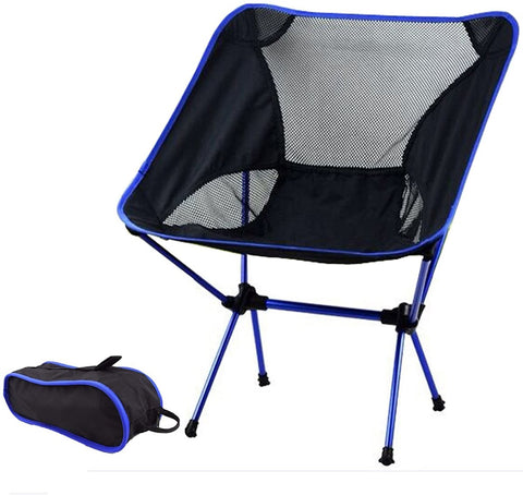 Camping Chairs Ultralight Aluminum Alloy Folding Camping Chair Outdoor Hiking Patio Backpacking Blue