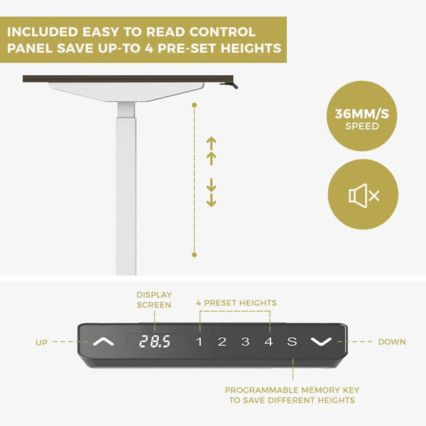 Standing Desk Height Adjustable Sit Motorised Single Frame Black Only