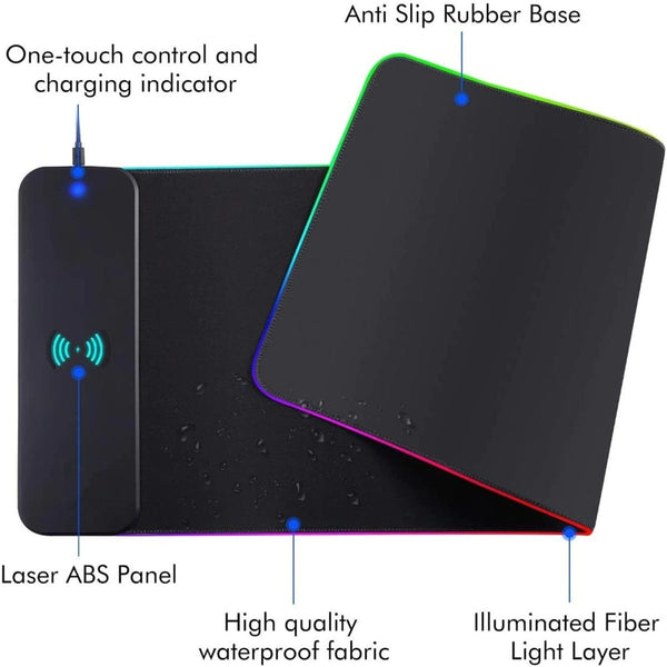 Mouse Pads & Wrist Rests Rgb Wireless 15W Oversized Charger Mouse Pad 800X300 Mm Gaming