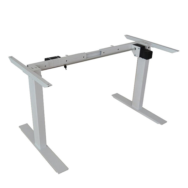 140Cm Standing Desk Height Adjustable Sit Motorised Grey Single Frame Black Top