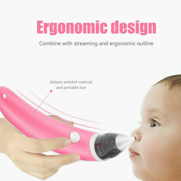 Baby Nasal Aspirator Electric Safe Hygienic Nose Cleaner Snot Sucker For (Red)