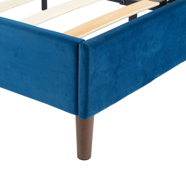 Double Bed Frames Velvet Blue Bed Frame &#8211; Double