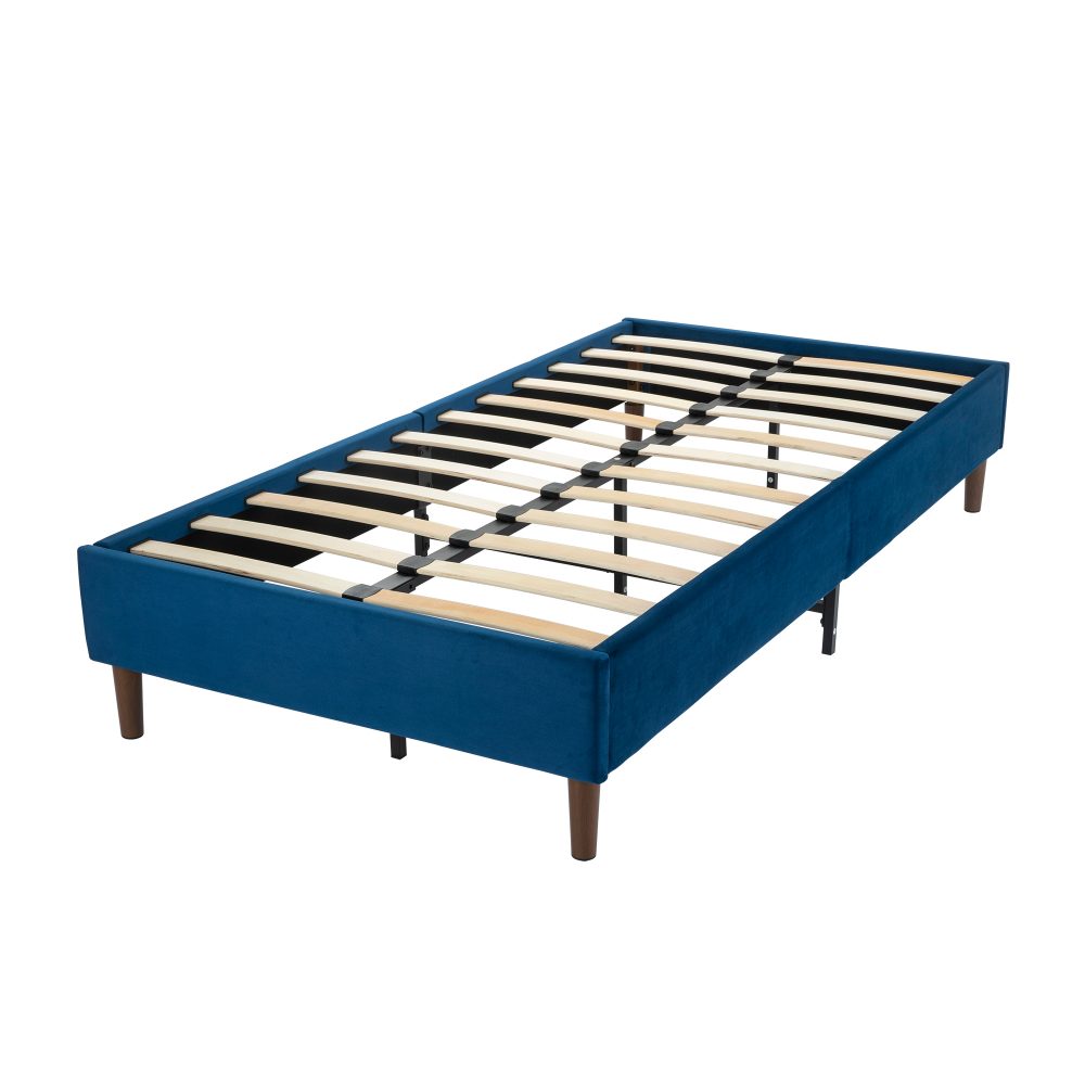 Double Bed Frames Velvet Blue Bed Frame &#8211; Double