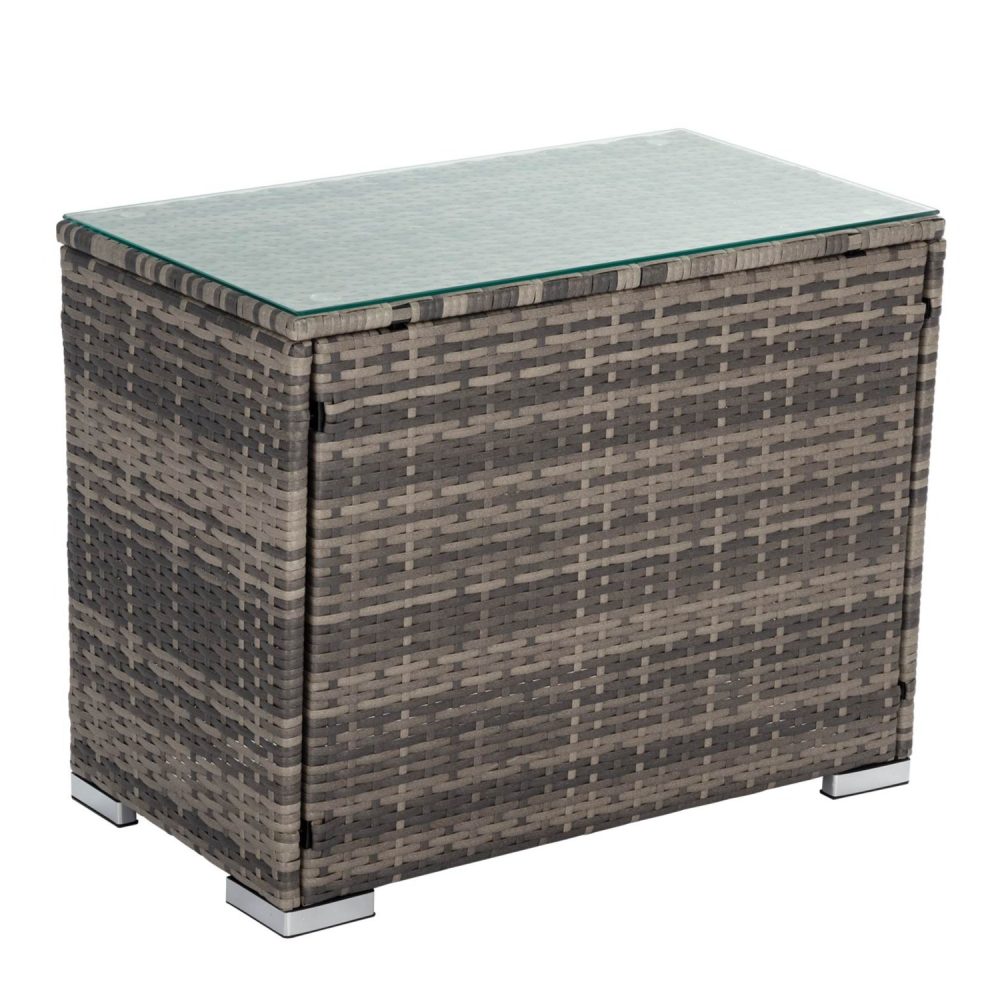 Side Tables Grey Wicker End Table