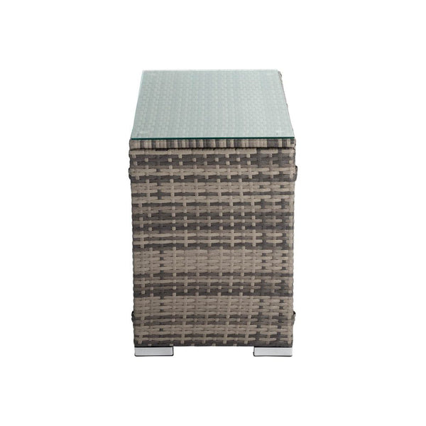 Side Tables Grey Wicker End Table