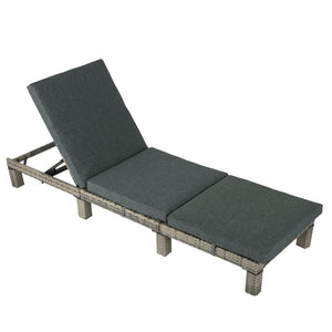 Loungers Grey Rattan Sunbed With Adjustable Recline