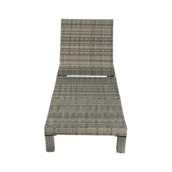 Loungers Grey Rattan Sunbed With Adjustable Recline