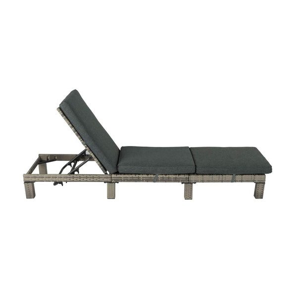 Loungers Grey Rattan Sunbed With Adjustable Recline