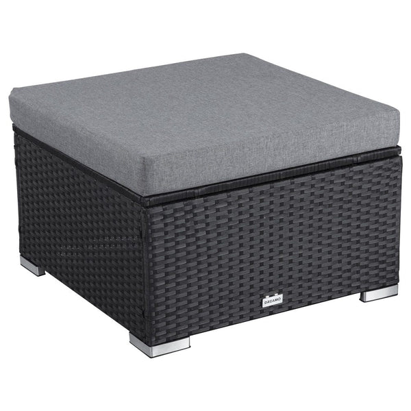 Ottomans, Footstools & Poufs Outdoor Wicker Ottoman In Black