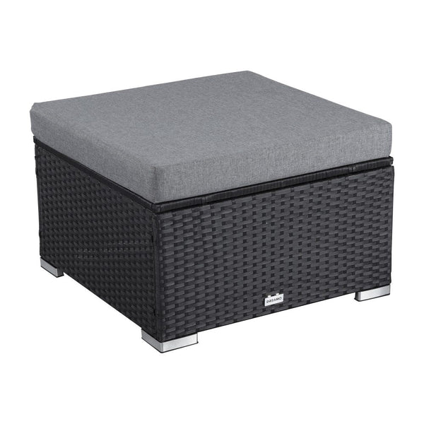 Ottomans, Footstools & Poufs Outdoor Wicker Ottoman In Black