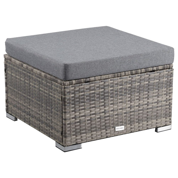 Ottomans, Footstools & Poufs Outdoor Wicker Ottoman In Grey