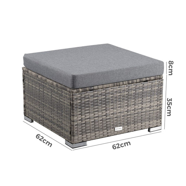 Ottomans, Footstools & Poufs Outdoor Wicker Ottoman In Grey