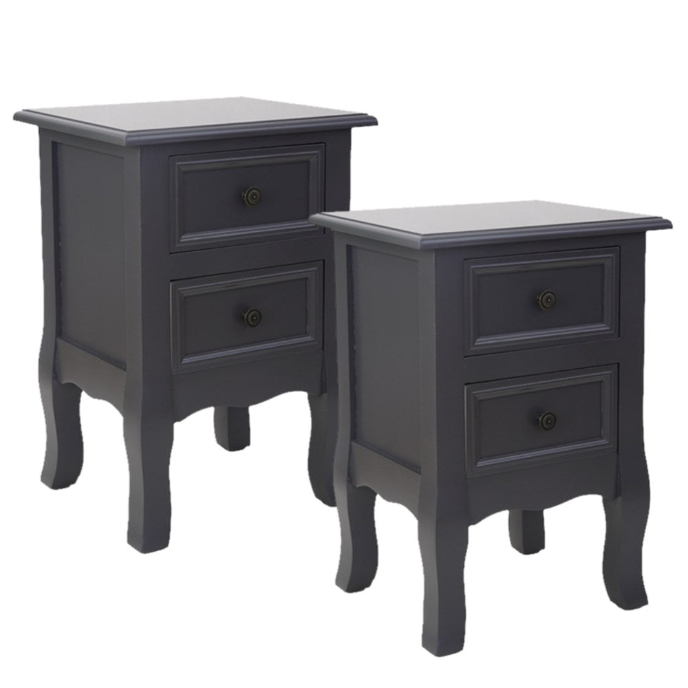 Bedside Tables French Bedside Table Nightstand Grey Set Of 2 Classic Design Solid And Manufact