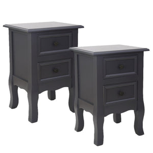 Bedside Tables French Bedside Table Nightstand Grey Set Of 2