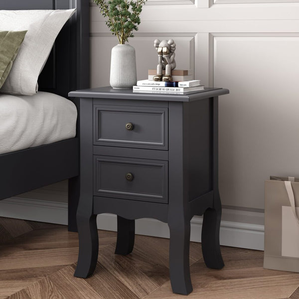 Bedside Tables French Bedside Table Nightstand Grey Set Of 2