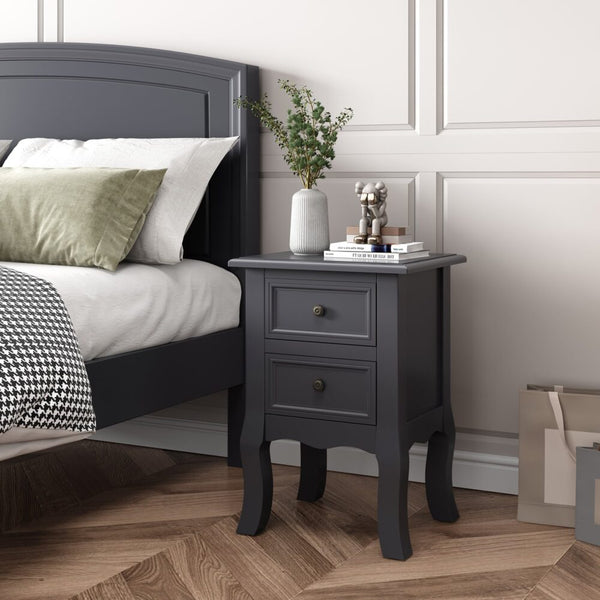 Bedside Tables French Bedside Table Nightstand Grey Set Of 2