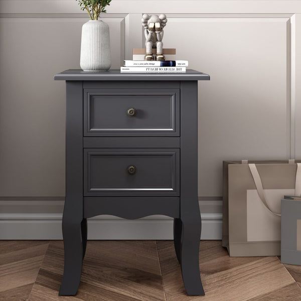 Bedside Tables French Bedside Table Nightstand Grey Set Of 2