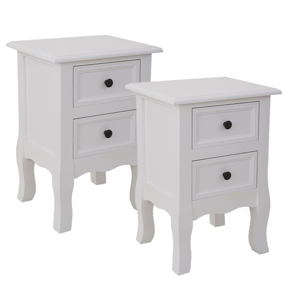 Bedside Tables French Bedside Table Nightstand White Set Of 2