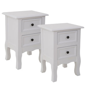 French Bedside Table Nightstand White Set Of 2