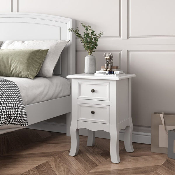 Bedside Tables French Bedside Table Nightstand White Set Of 2