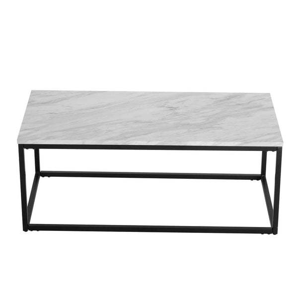 Coffee Tables Industrial Style Marble Effect Rectangular Coffee Table