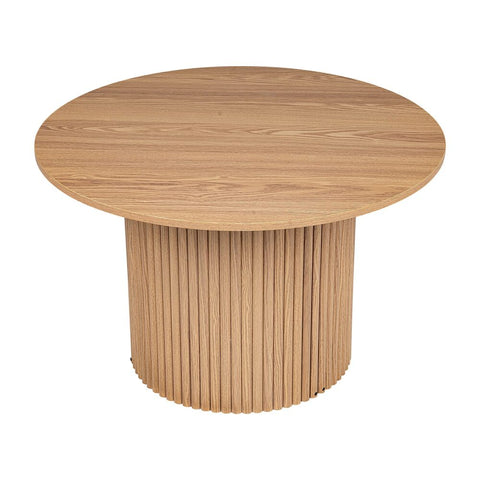 Coffee Tables Luxe Ribbed Round Coffee Table Wooden