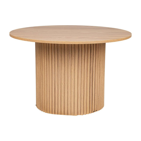 Coffee Tables Luxe Ribbed Round Coffee Table Wooden