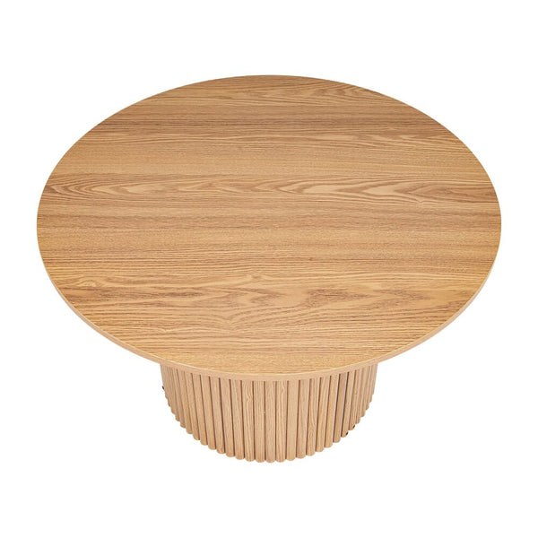 Coffee Tables Luxe Ribbed Round Coffee Table Wooden