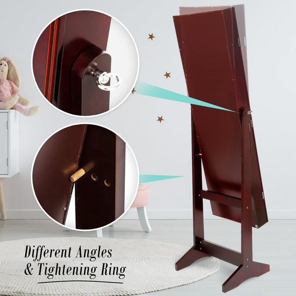 Dining Chairs La Bella 146Cm Walnut Mirror Jewellery Cabinet Storage Organiser Luvo