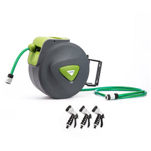 Hoses Dynamic Power Garden Water Hose 20M Retractable Rewind Reel Wall Mounted