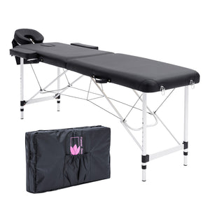 Forever Beauty Black Portable Massage Table Bed Therapy Waxing 2 Fold 55Cm Aluminium